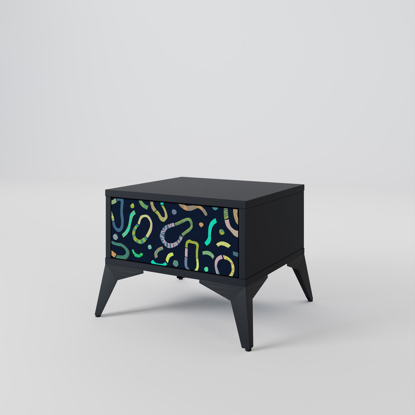 CONTRAST DANCE Nightstand in Black Finish
