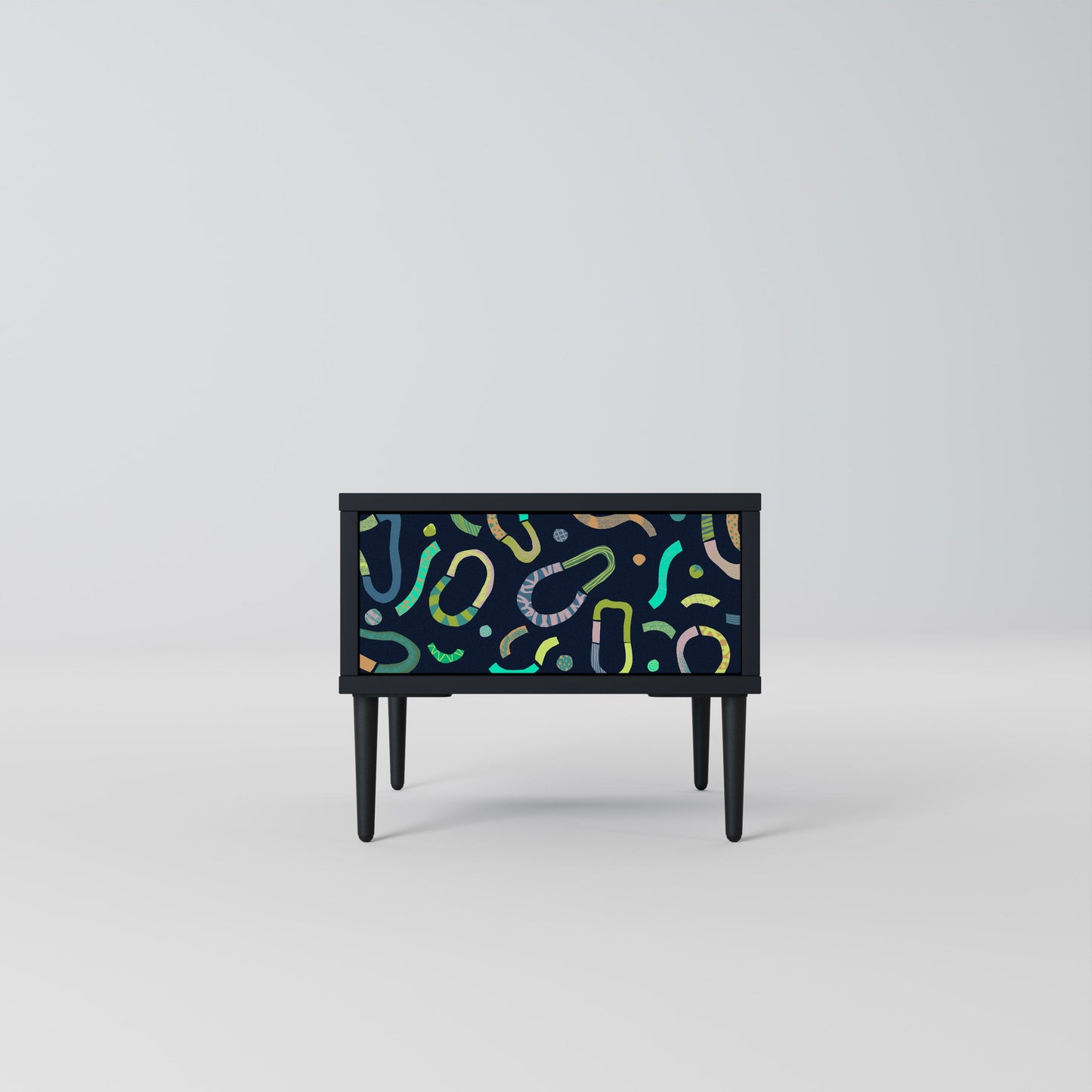 CONTRAST DANCE Nightstand in Black Finish