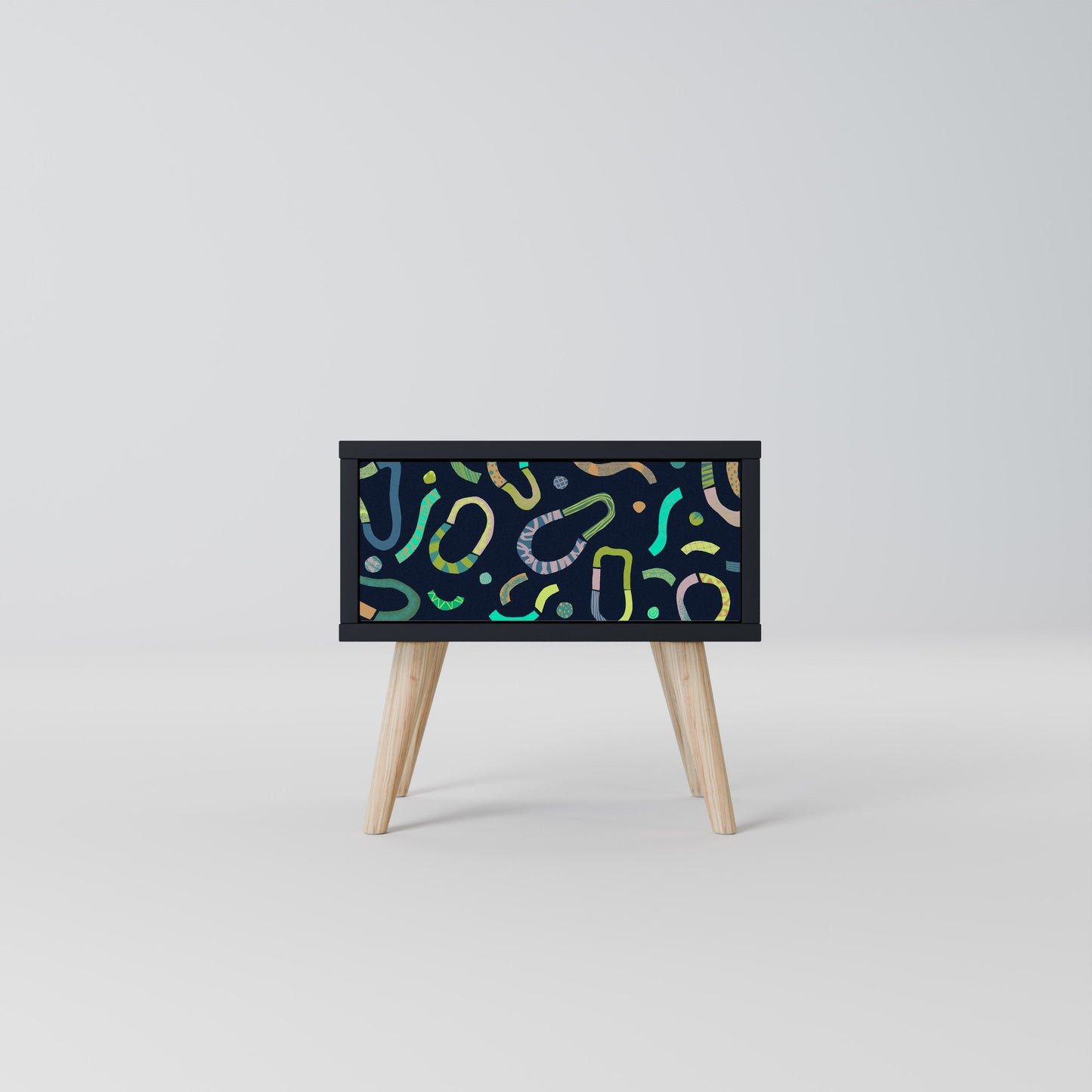 CONTRAST DANCE Nightstand in Black Finish