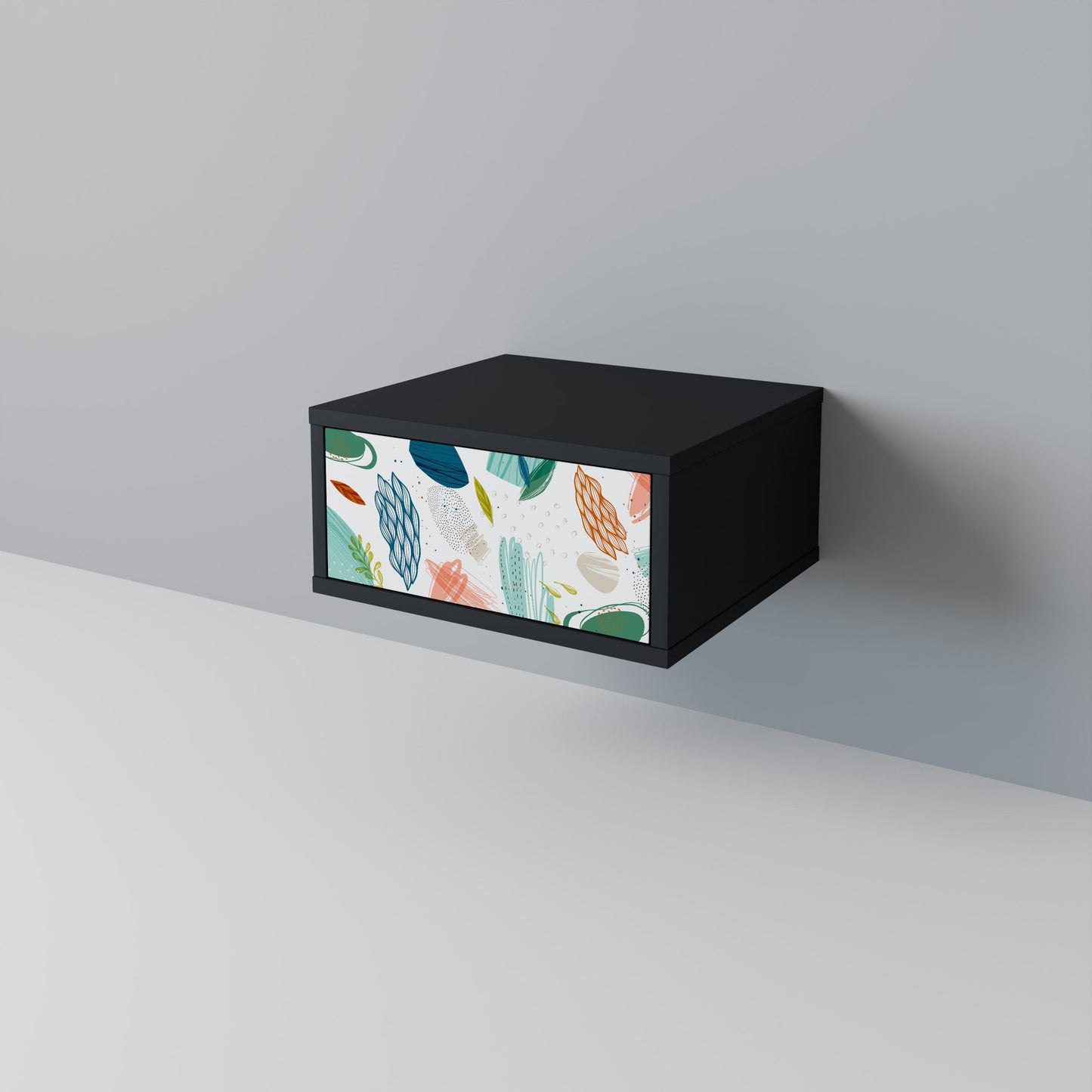 BOTANICAL HURRICANE Nightstand in Black Finish