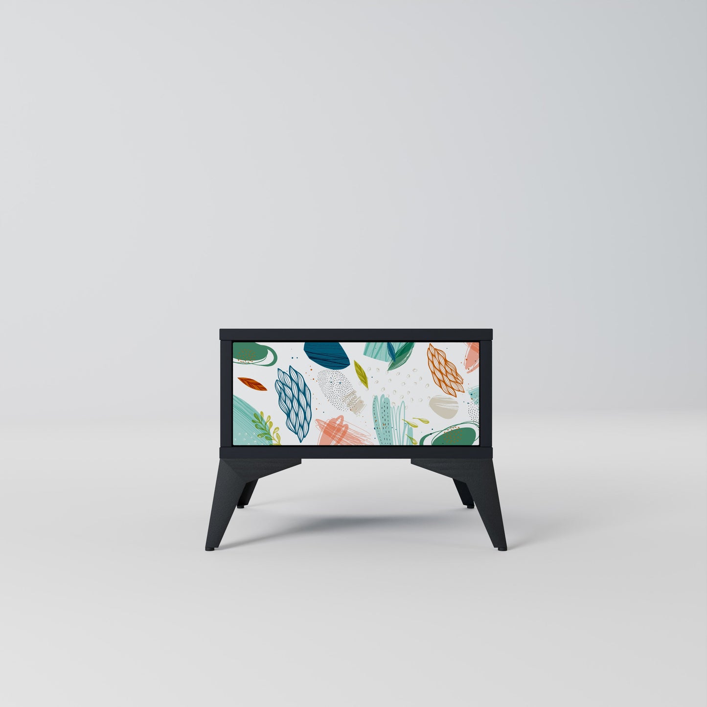 BOTANICAL HURRICANE Nightstand in Black Finish