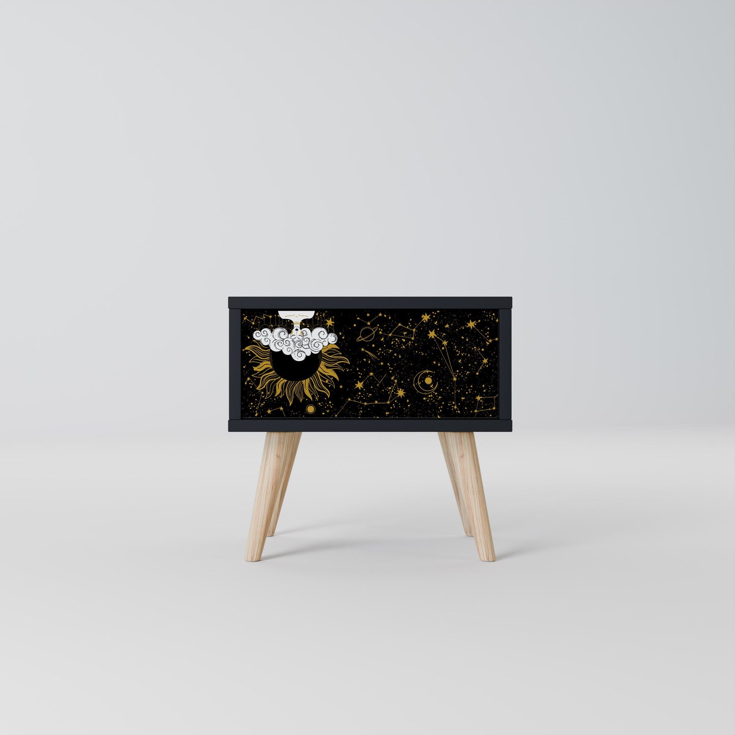STELLAR CONSTELLATIONS Nightstand in Black Finish