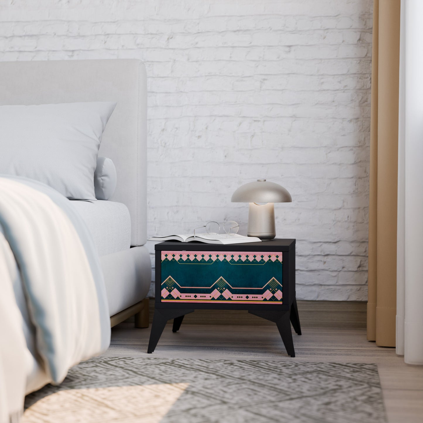 ROYAL COMPOSITION Nightstand in Black Finish