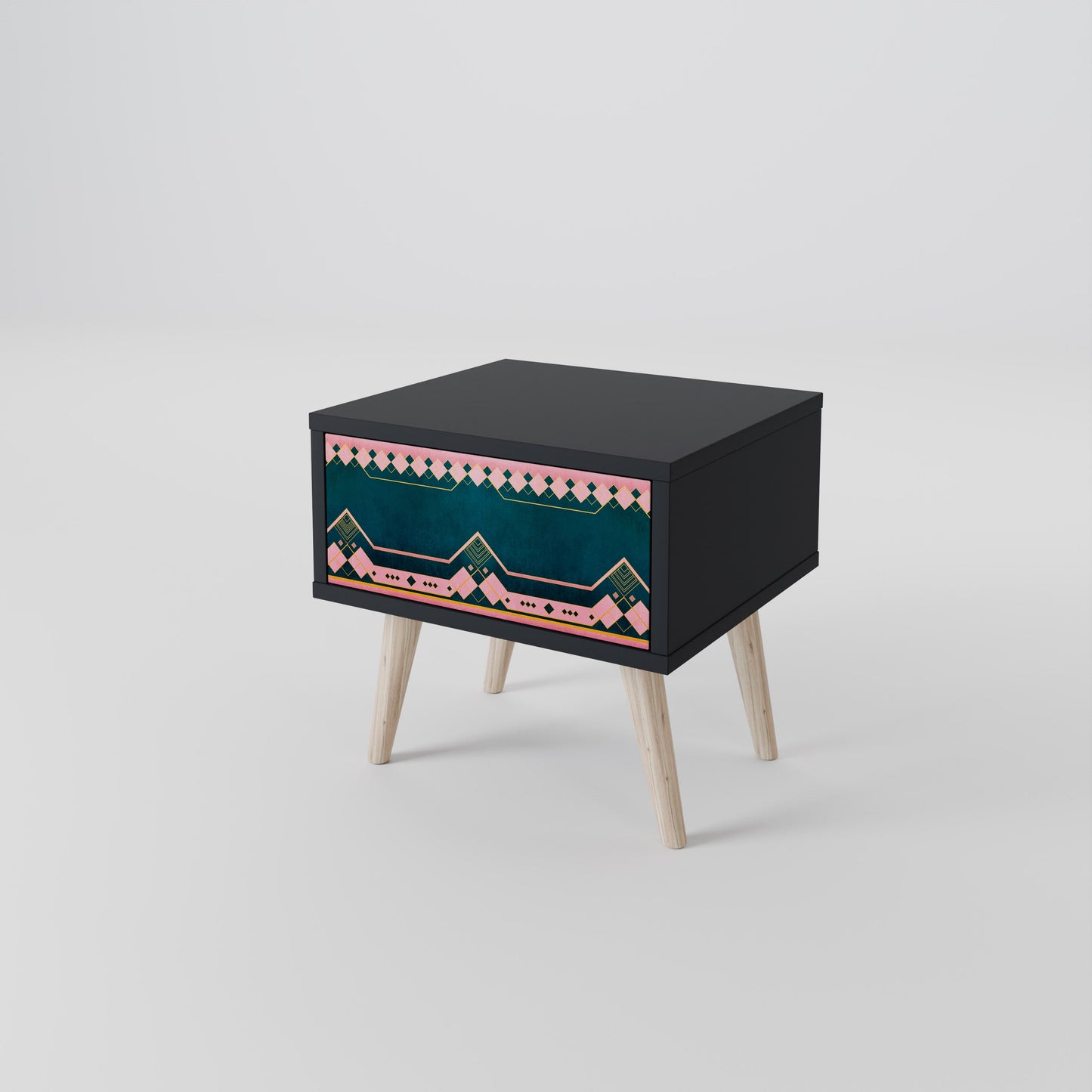 ROYAL COMPOSITION Nightstand in Black Finish
