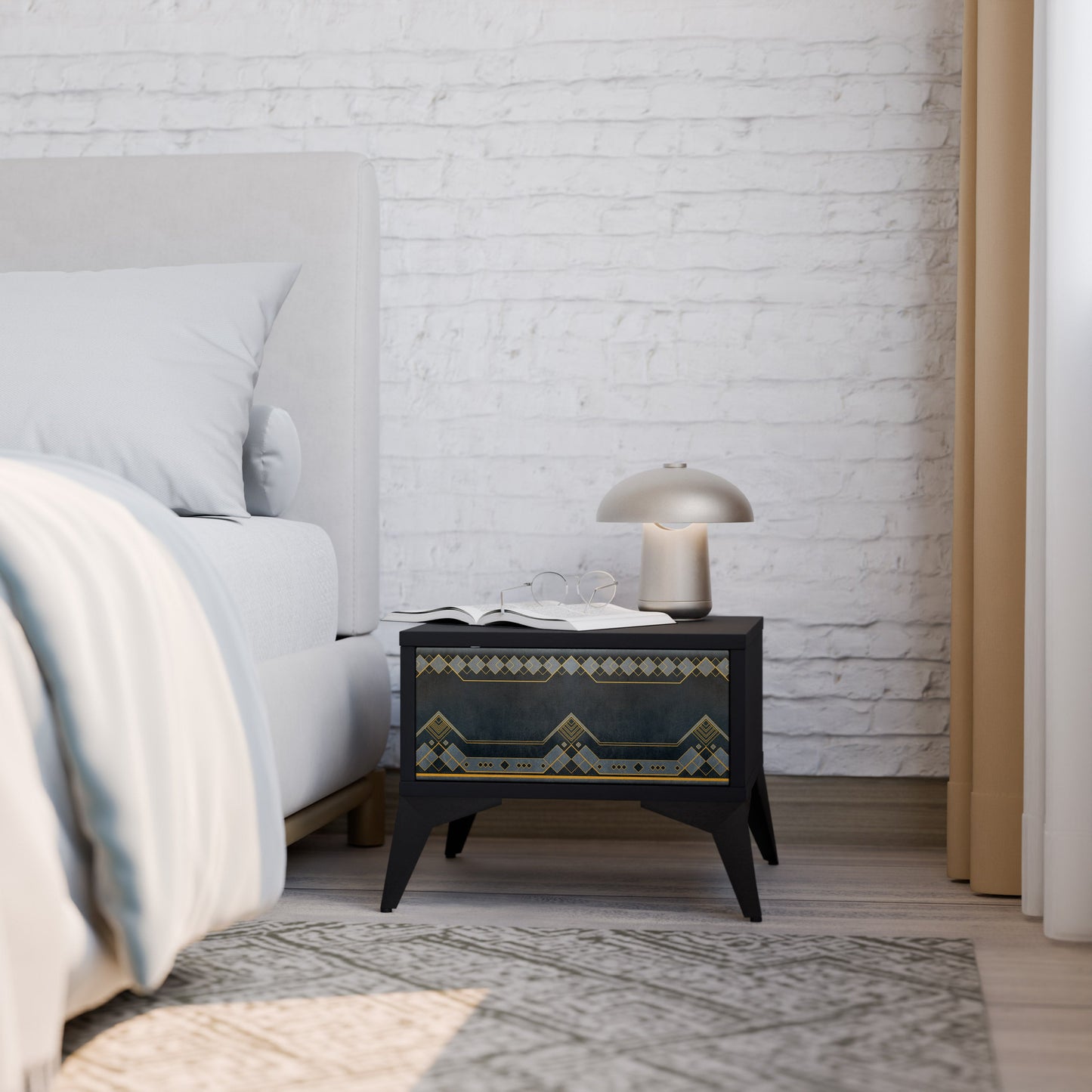 ROYAL ORDINARINESS Nightstand in Black Finish
