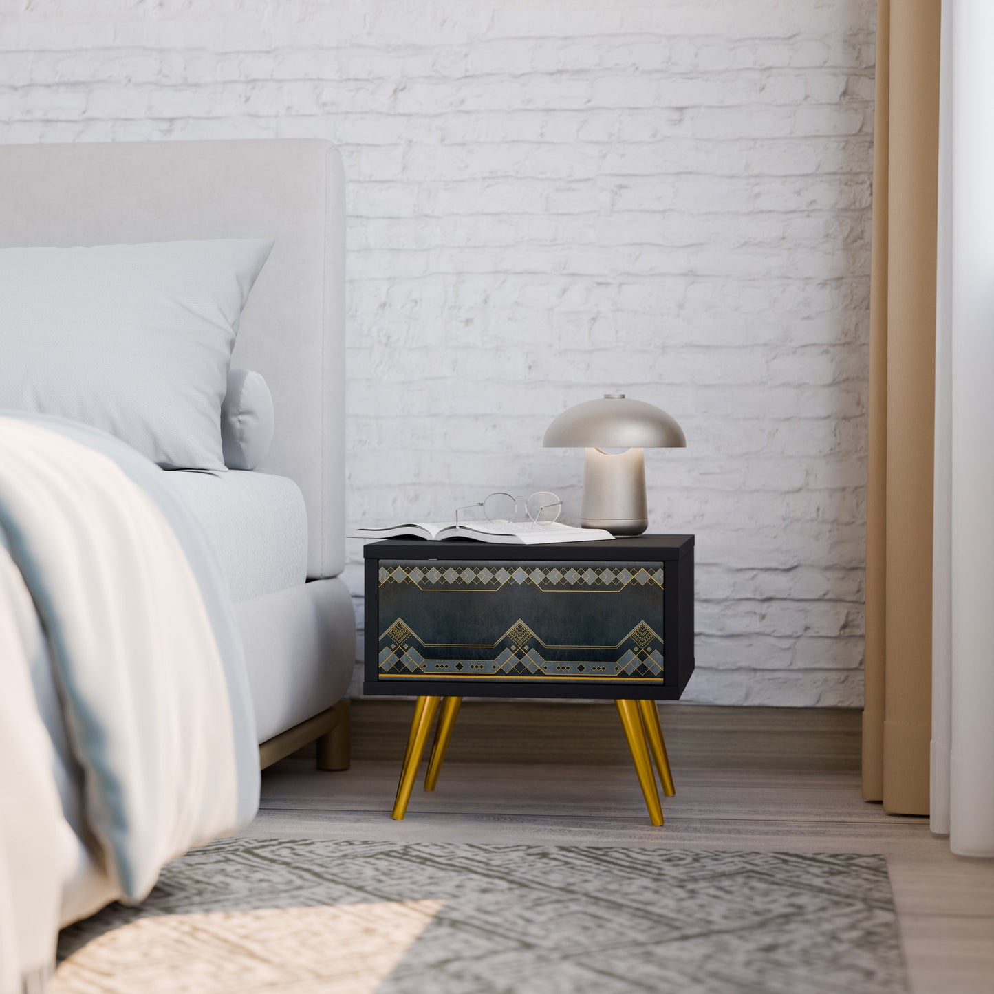 ROYAL ORDINARINESS Nightstand in Black Finish