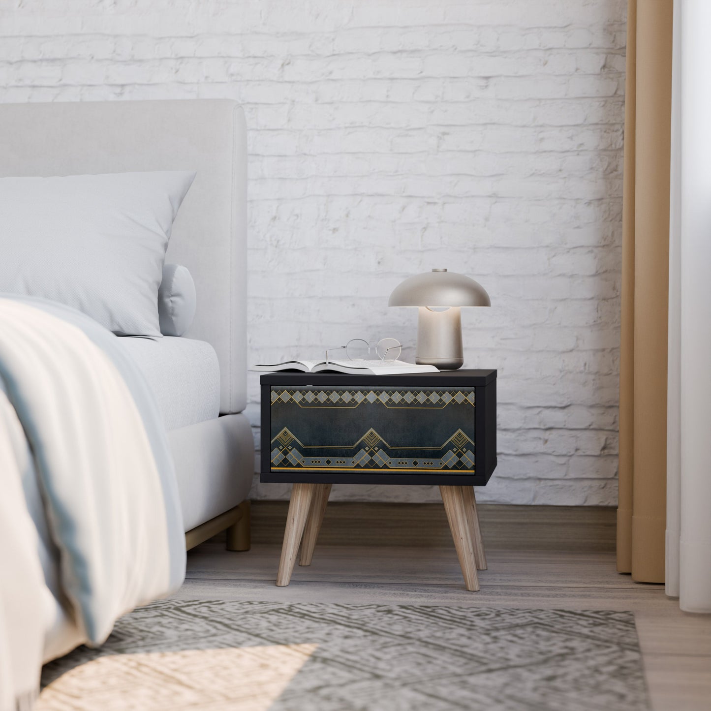 ROYAL ORDINARINESS Nightstand in Black Finish