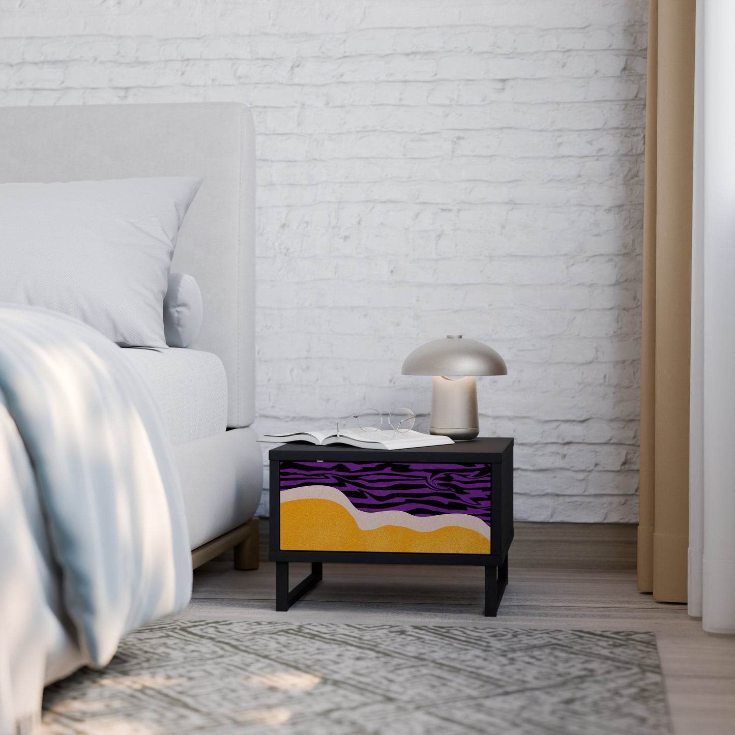 INDEPENDENT BORDER Nightstand in Black Finish
