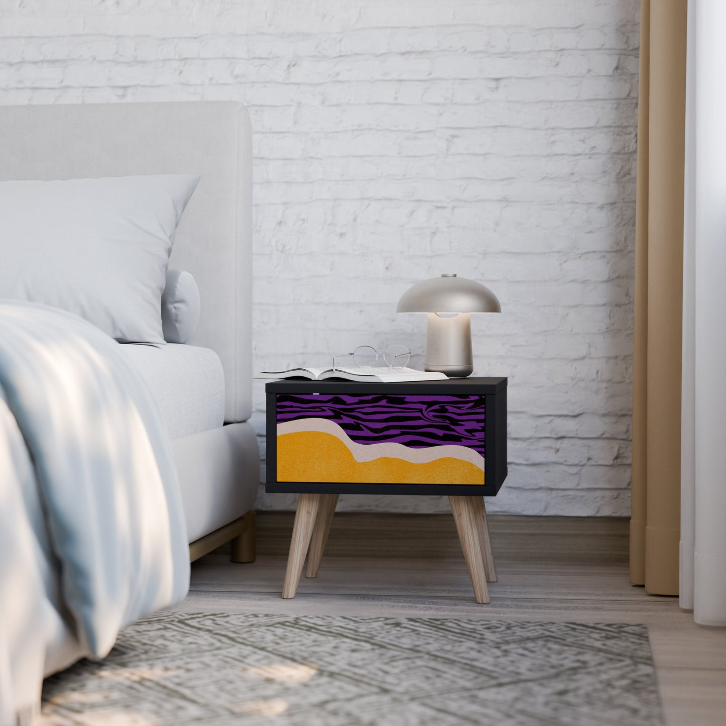 INDEPENDENT BORDER Nightstand in Black Finish