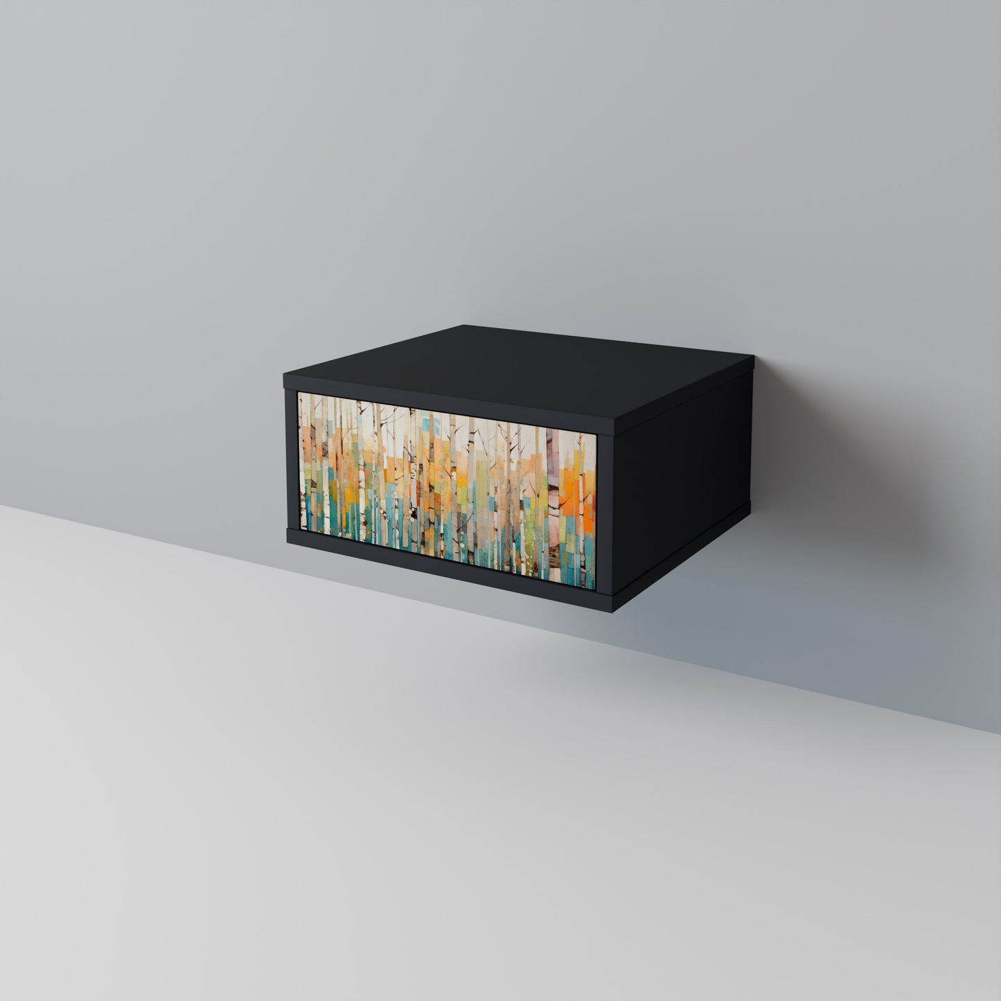 BIRCH KALEIDOSCOPE Nightstand in Black Finish