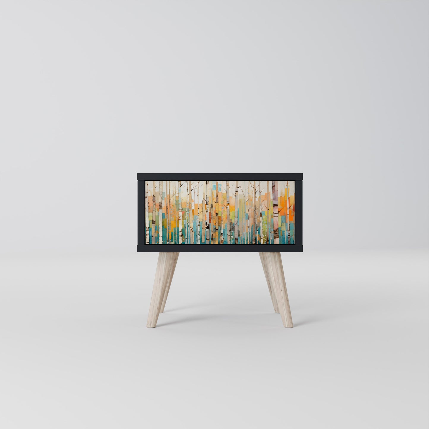 BIRCH KALEIDOSCOPE Nightstand in Black Finish