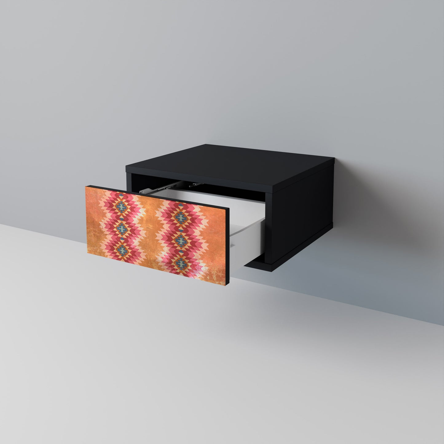 INDIAN FOLK Nightstand in Black Finish