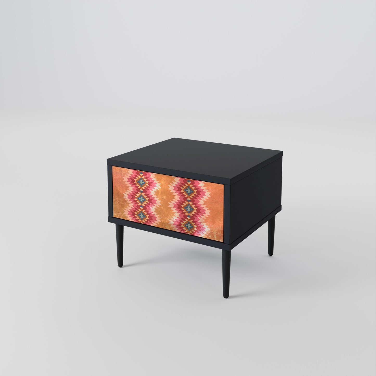 INDIAN FOLK Nightstand in Black Finish