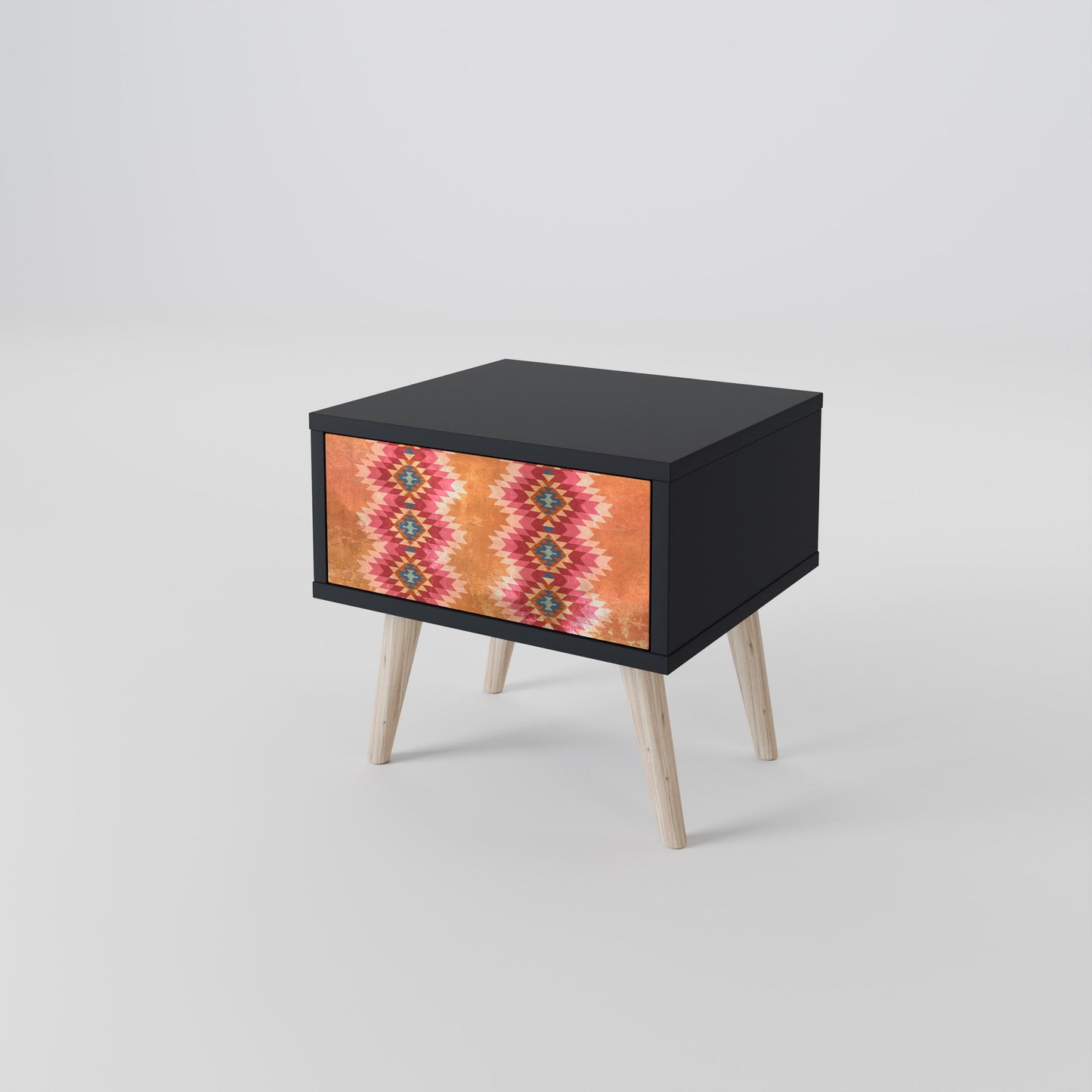 INDIAN FOLK Nightstand in Black Finish