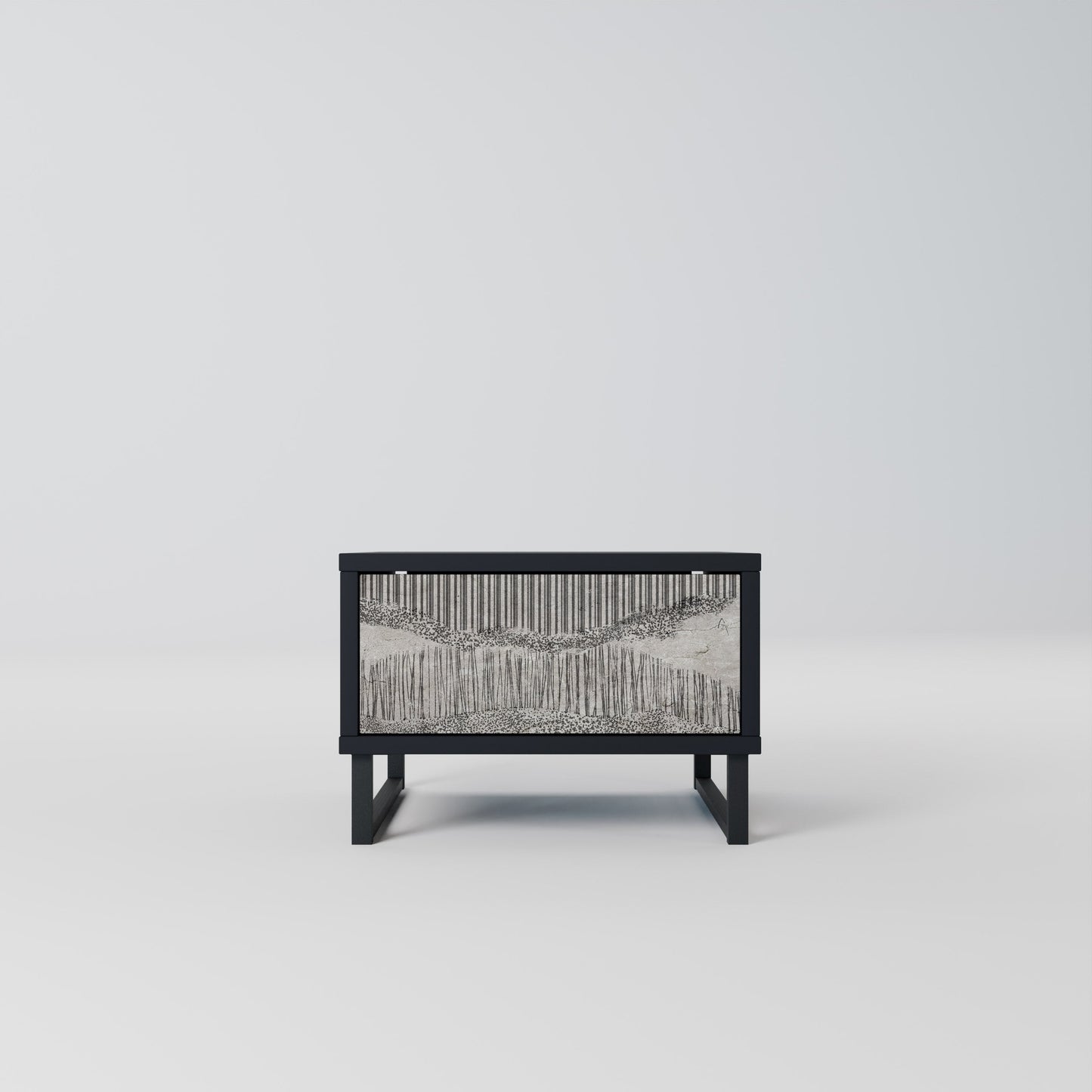 GRAIN LINES Nightstand in Black Finish