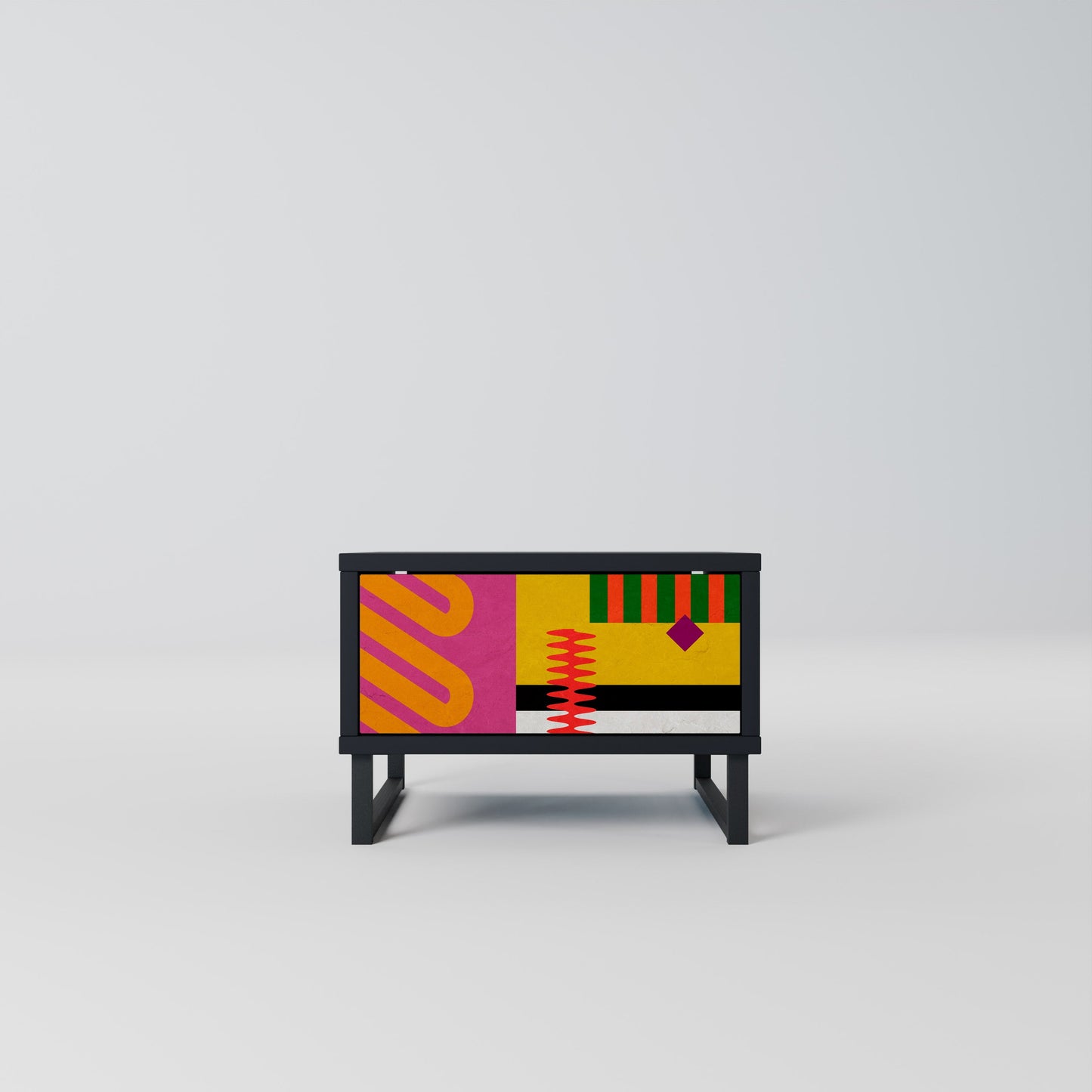 VIVID ART Nightstand in Black Finish