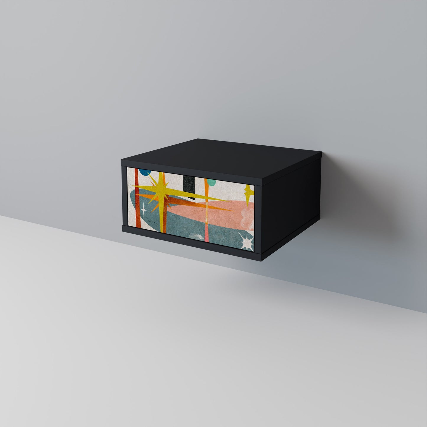 INTERSTELLAR VIBES Nightstand in Black Finish