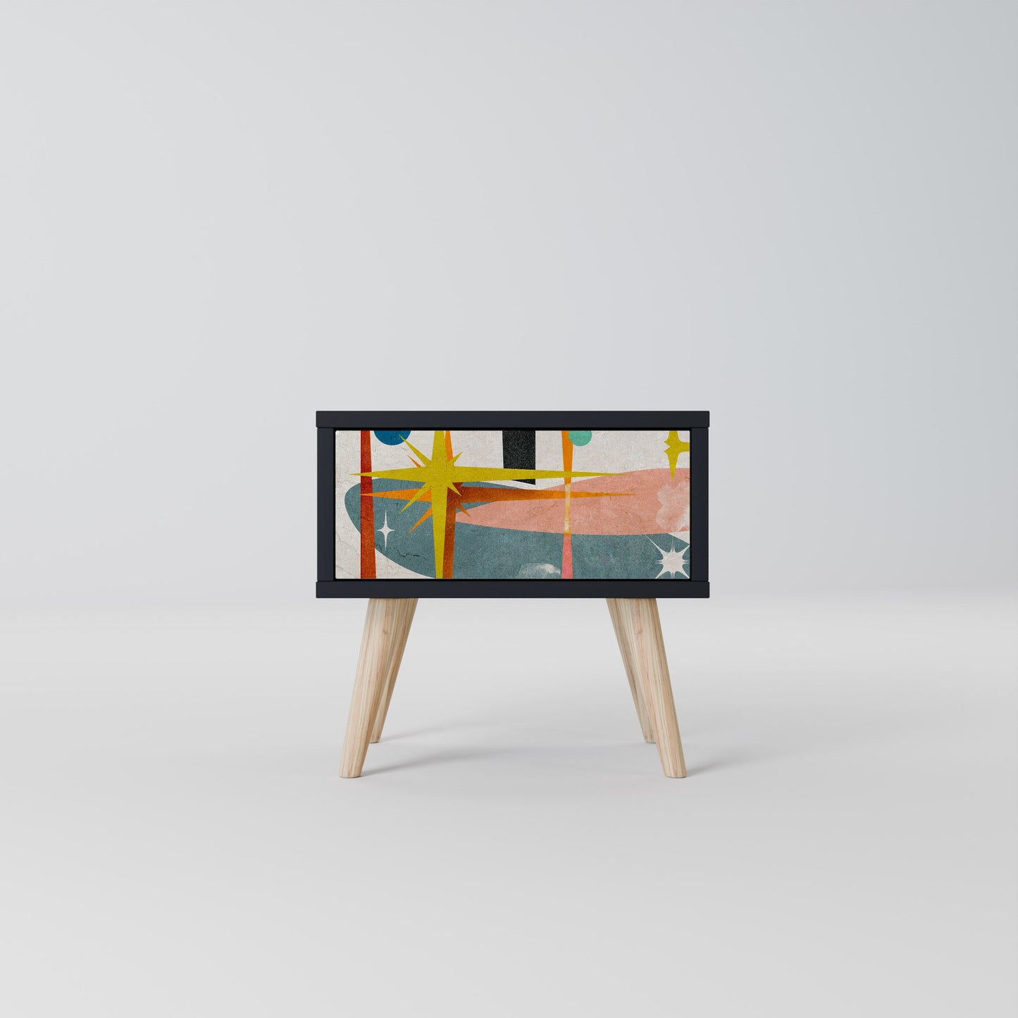 INTERSTELLAR VIBES Nightstand in Black Finish