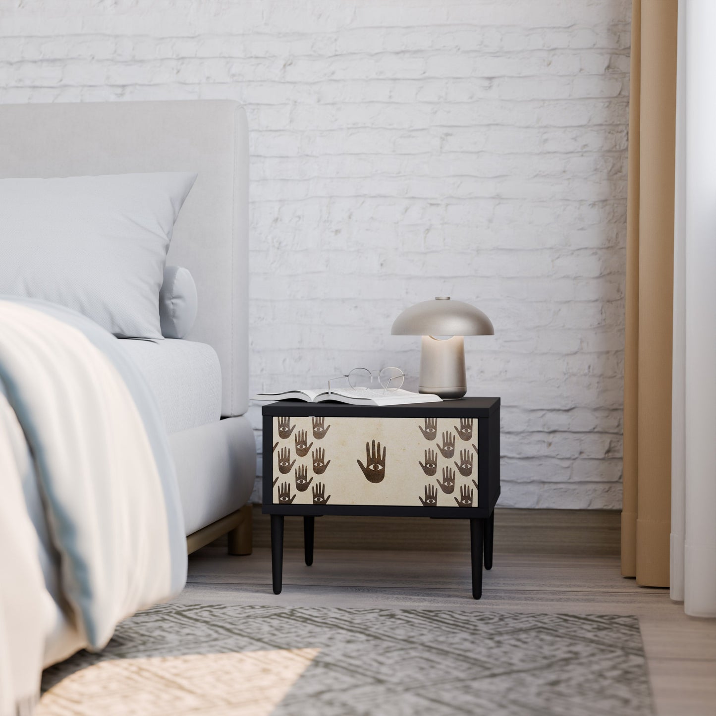 SEE MORE Nightstand in Black Finish