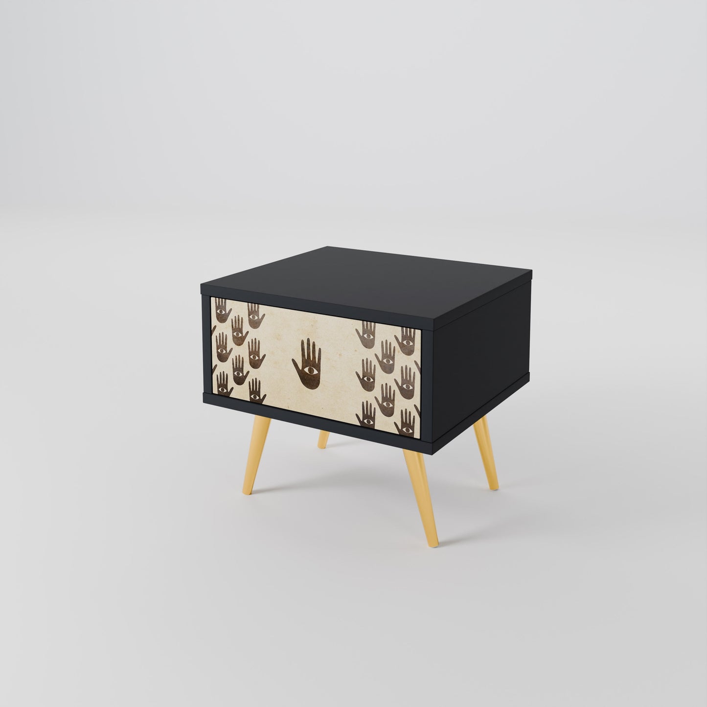 SEE MORE Nightstand in Black Finish