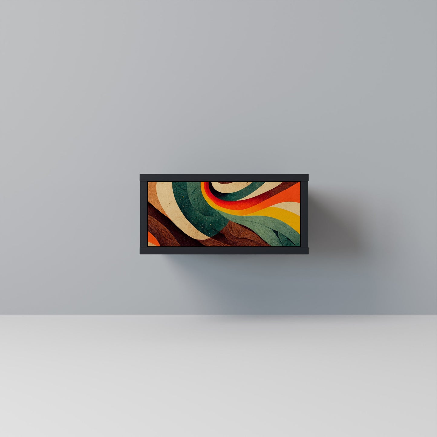 COLORFUL STRANDS Nightstand in Black Finish