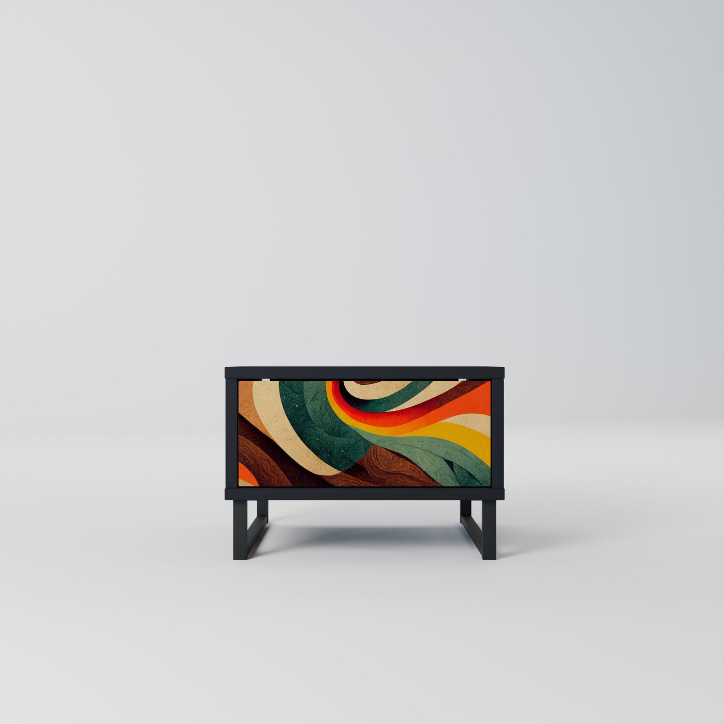 COLORFUL STRANDS Nightstand in Black Finish