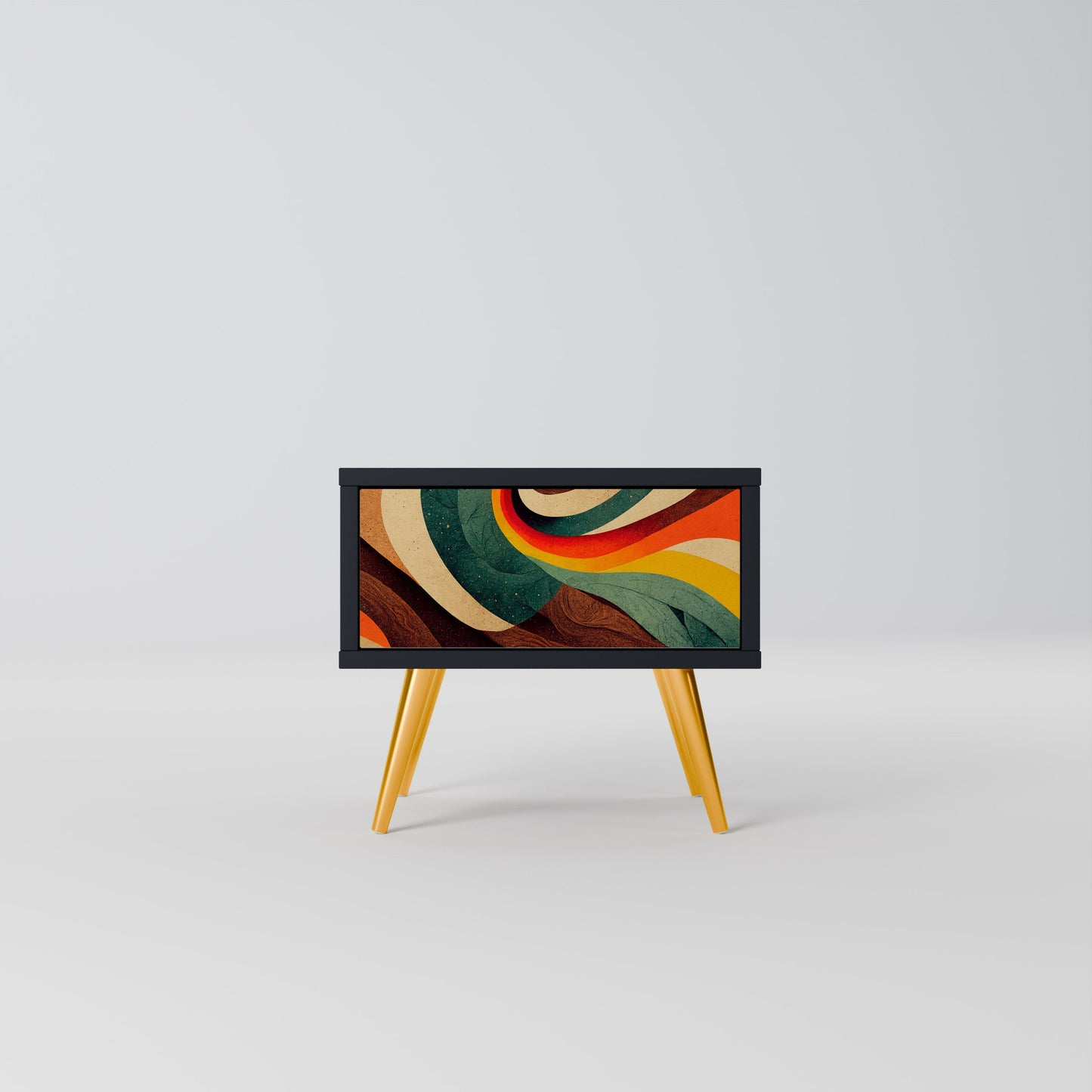 COLORFUL STRANDS Nightstand in Black Finish