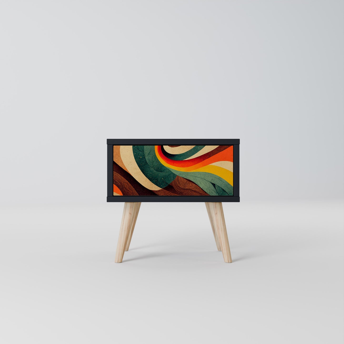COLORFUL STRANDS Nightstand in Black Finish