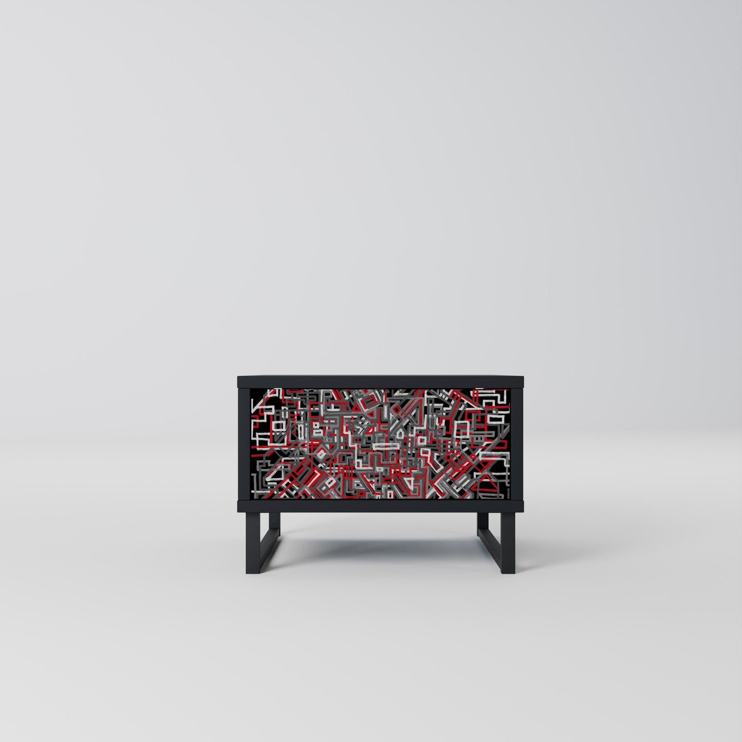 BROKEN LINES Nightstand in Black Finish
