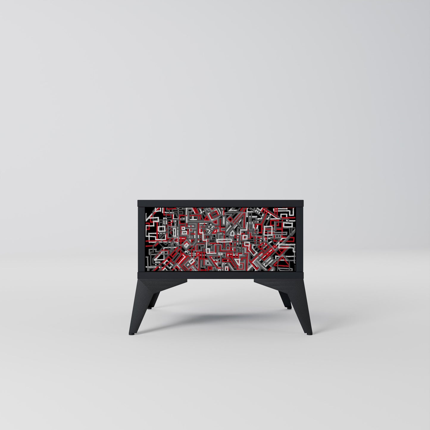 BROKEN LINES Nightstand in Black Finish