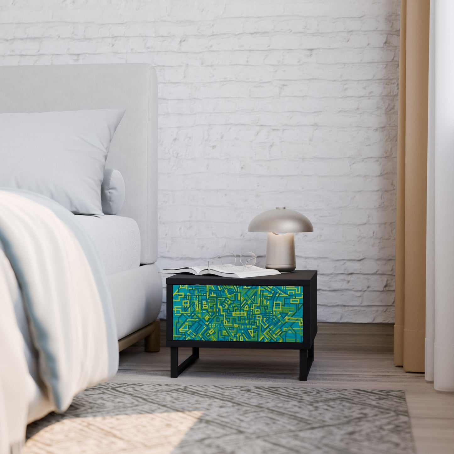 NOSTALGIC MEMORIES Nightstand in Black Finish
