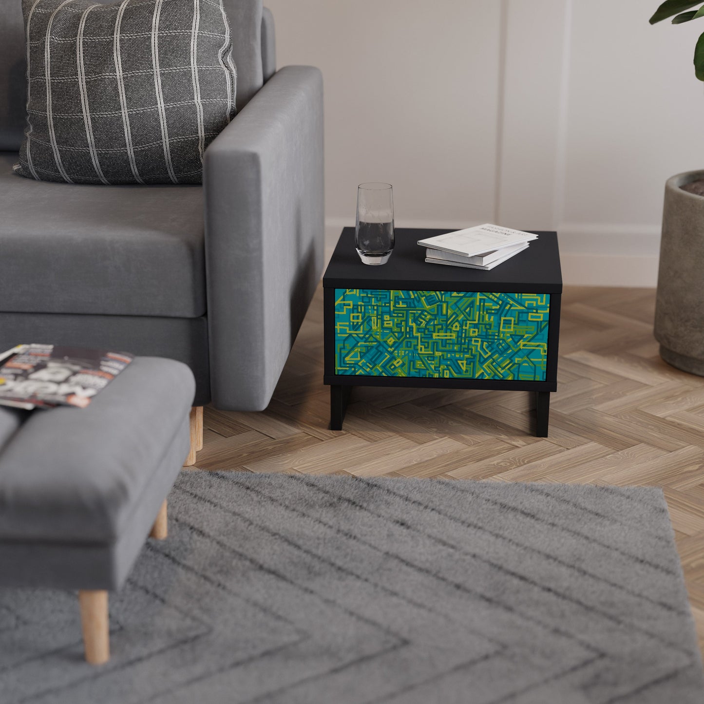 NOSTALGIC MEMORIES Nightstand in Black Finish