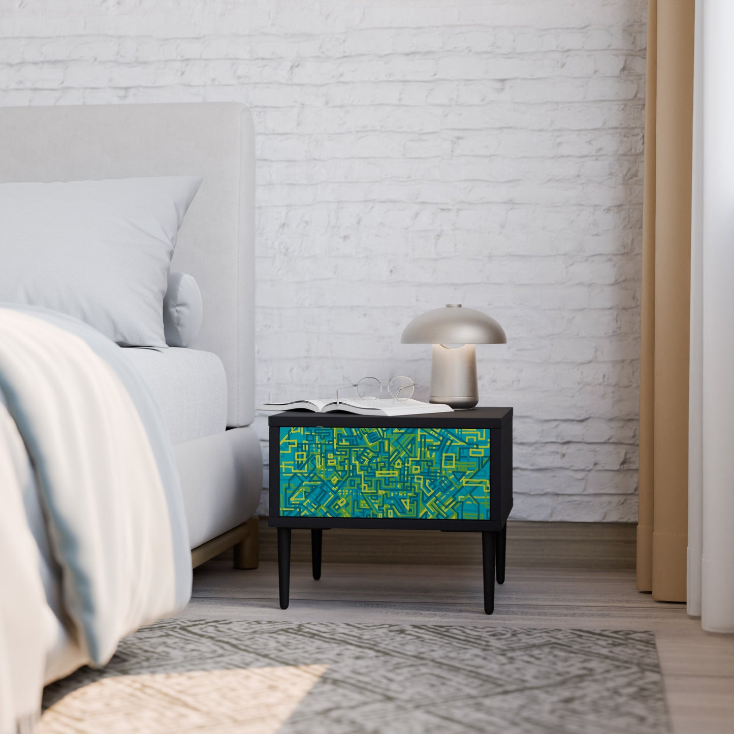 NOSTALGIC MEMORIES Nightstand in Black Finish