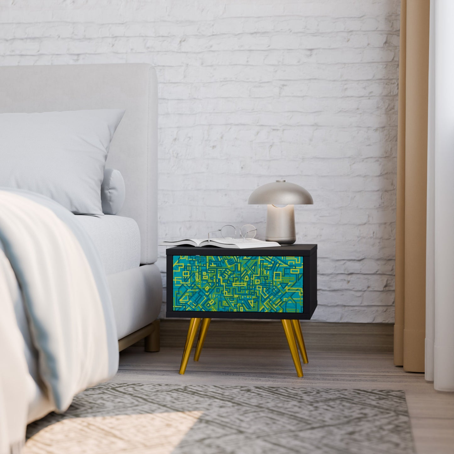 NOSTALGIC MEMORIES Nightstand in Black Finish