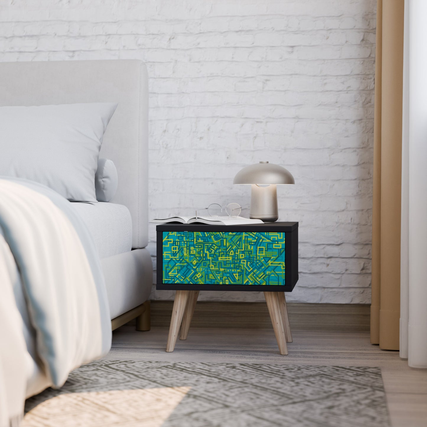 NOSTALGIC MEMORIES Nightstand in Black Finish