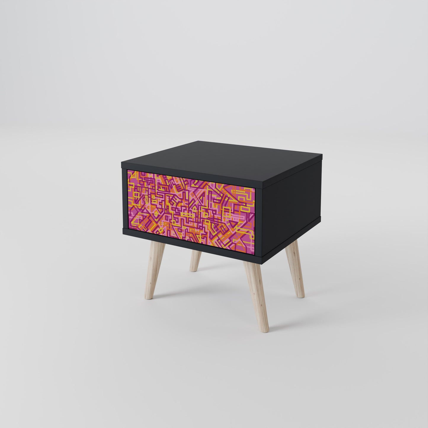 LOVELY MEMORIES Nightstand in Black Finish