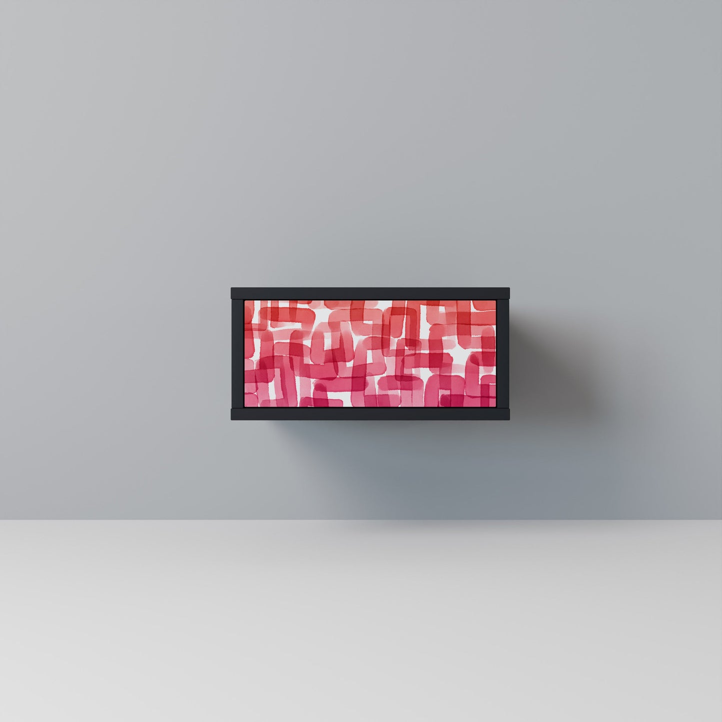 KALEIDOSCOPIC CUBISM Nightstand in Black Finish