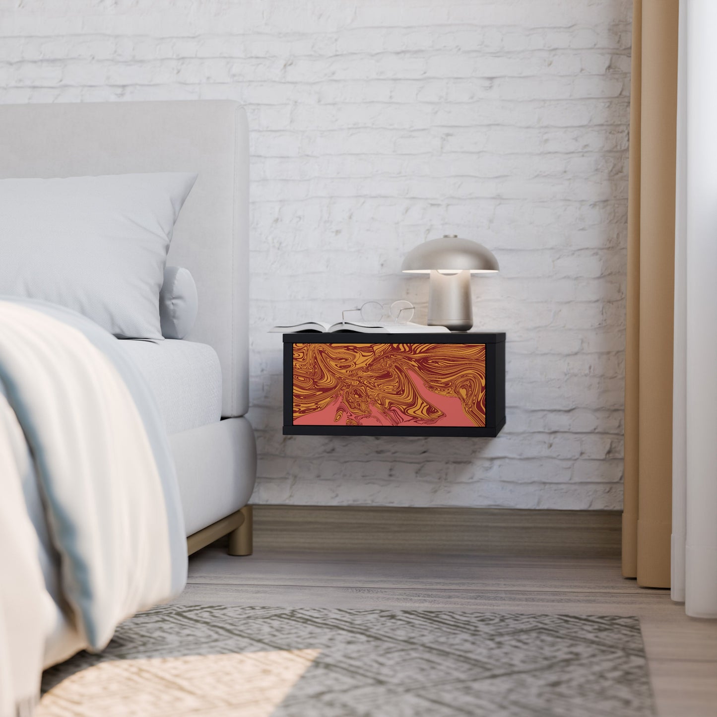 FLOATING THOUGHTS Nightstand in Black Finish