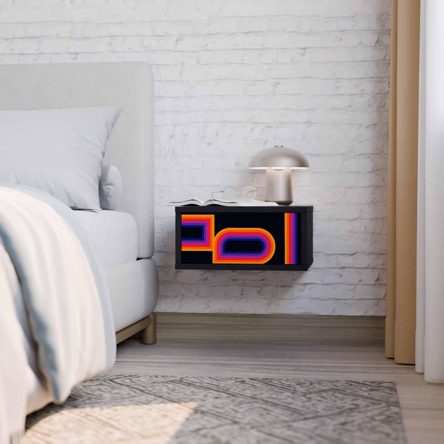 BLINDED BY THE LIGHTS Nightstand in Black Finish