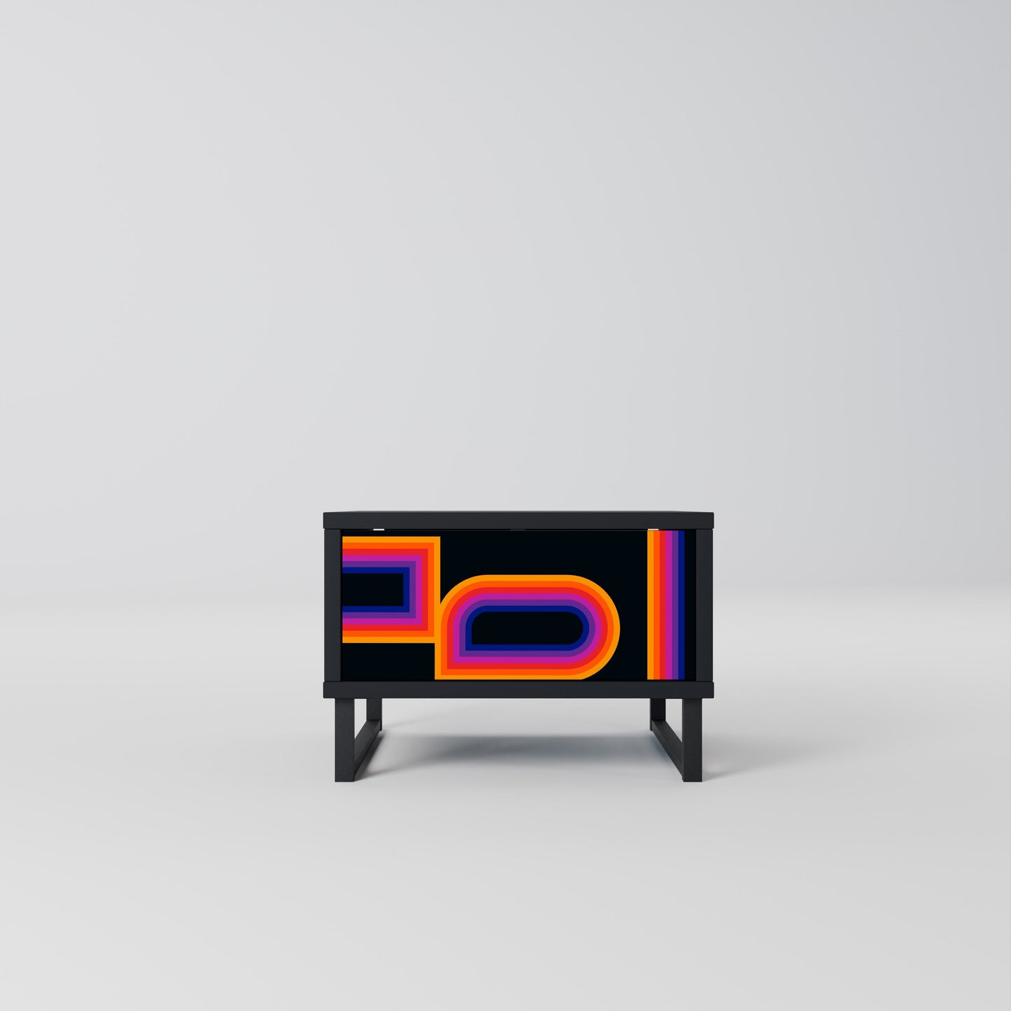 BLINDED BY THE LIGHTS Nightstand in Black Finish