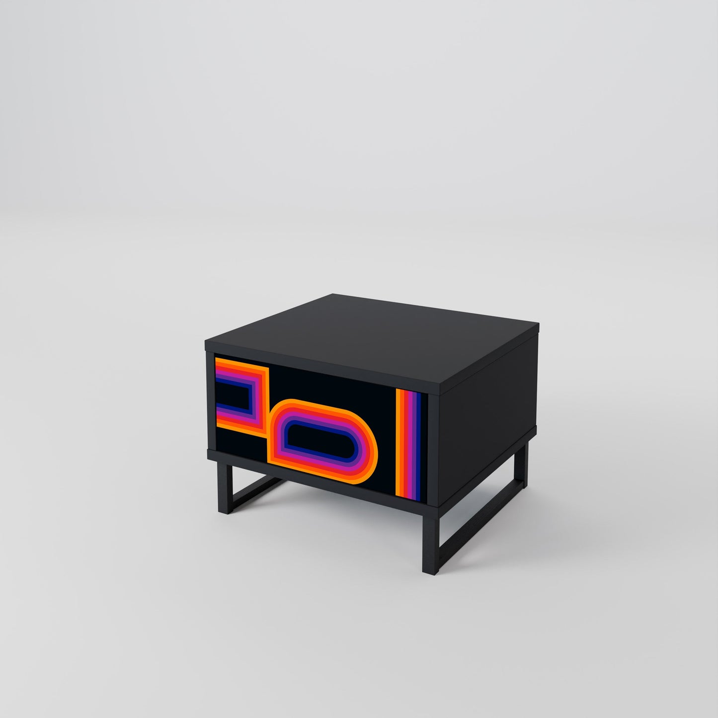 BLINDED BY THE LIGHTS Nightstand in Black Finish