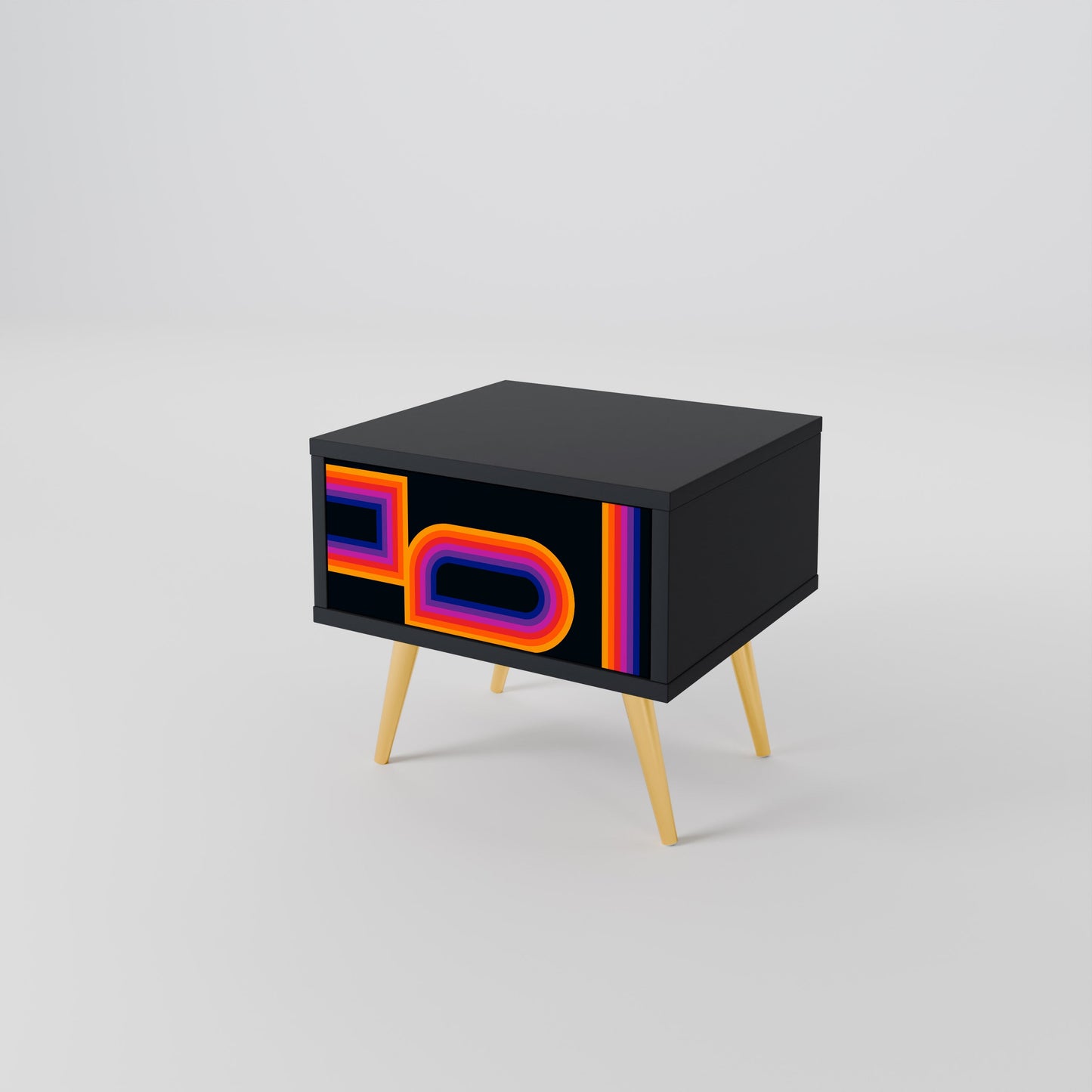 BLINDED BY THE LIGHTS Nightstand in Black Finish