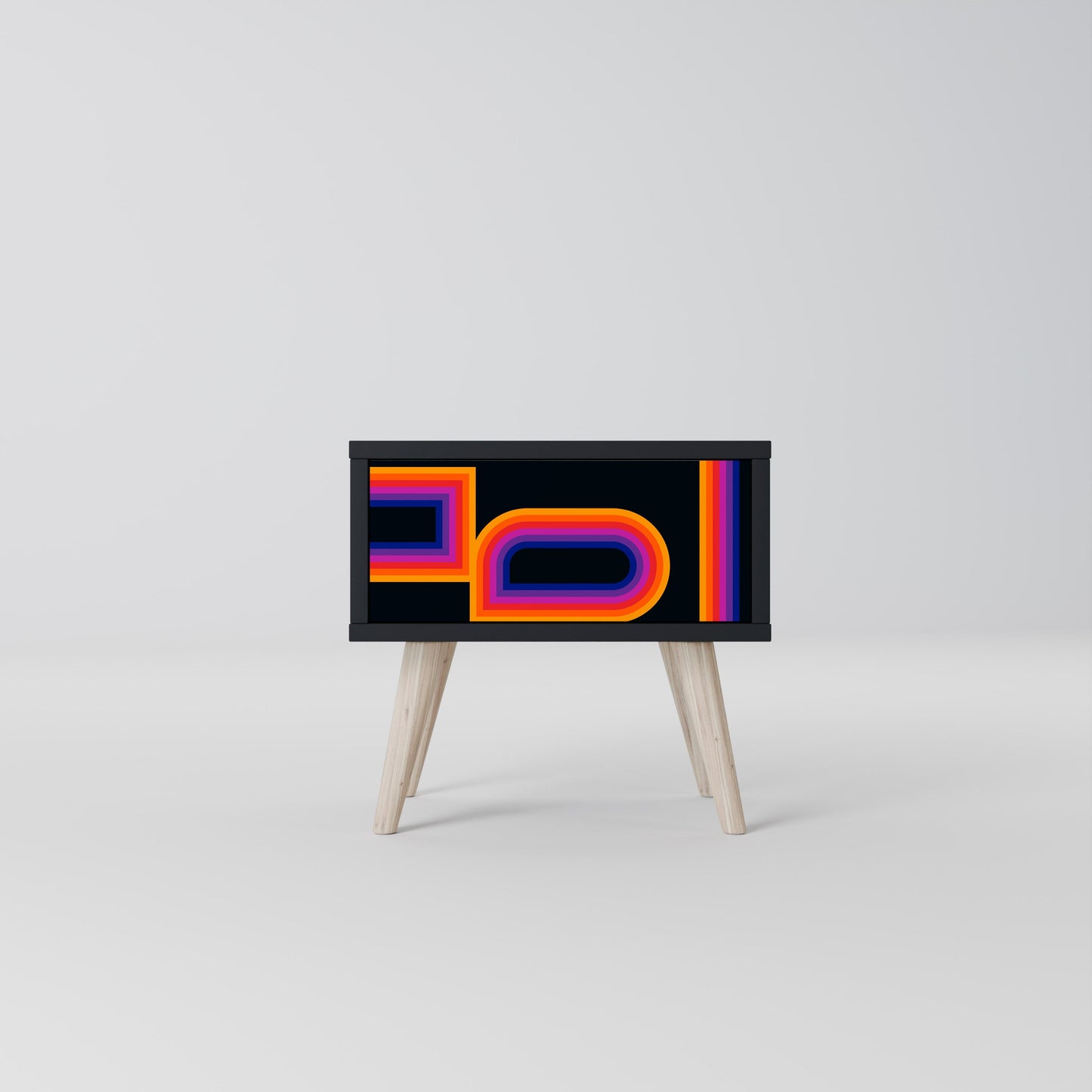 BLINDED BY THE LIGHTS Nightstand in Black Finish