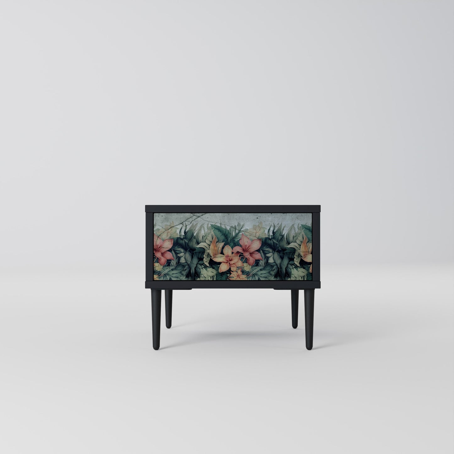 HEAVENLY BLOOM Nightstand in Black Finish