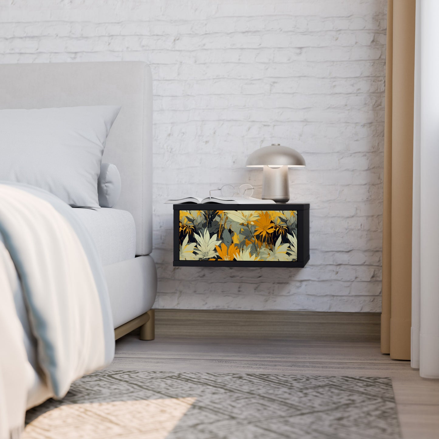 SUNKISSED LILY Nightstand in Black Finish