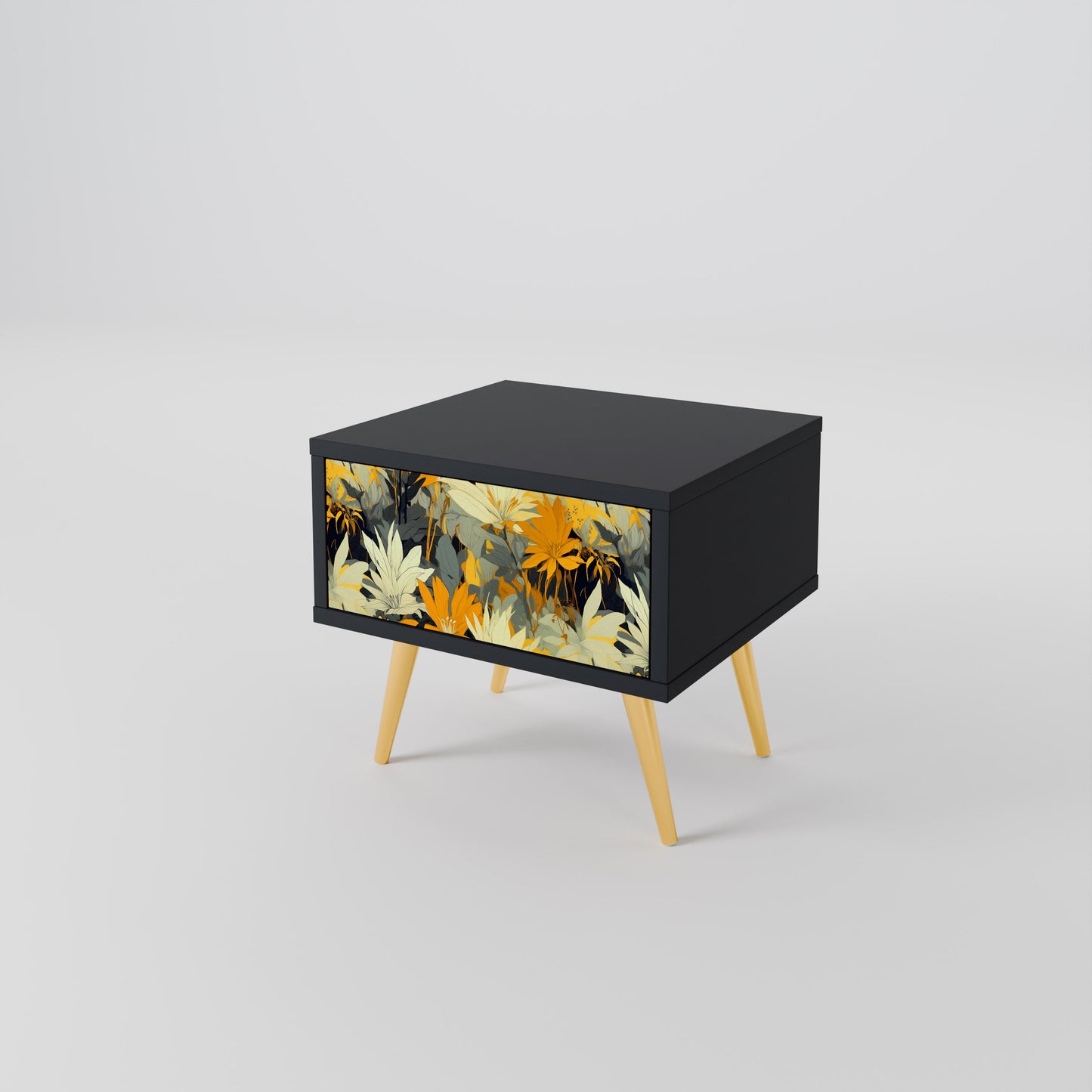 SUNKISSED LILY Nightstand in Black Finish
