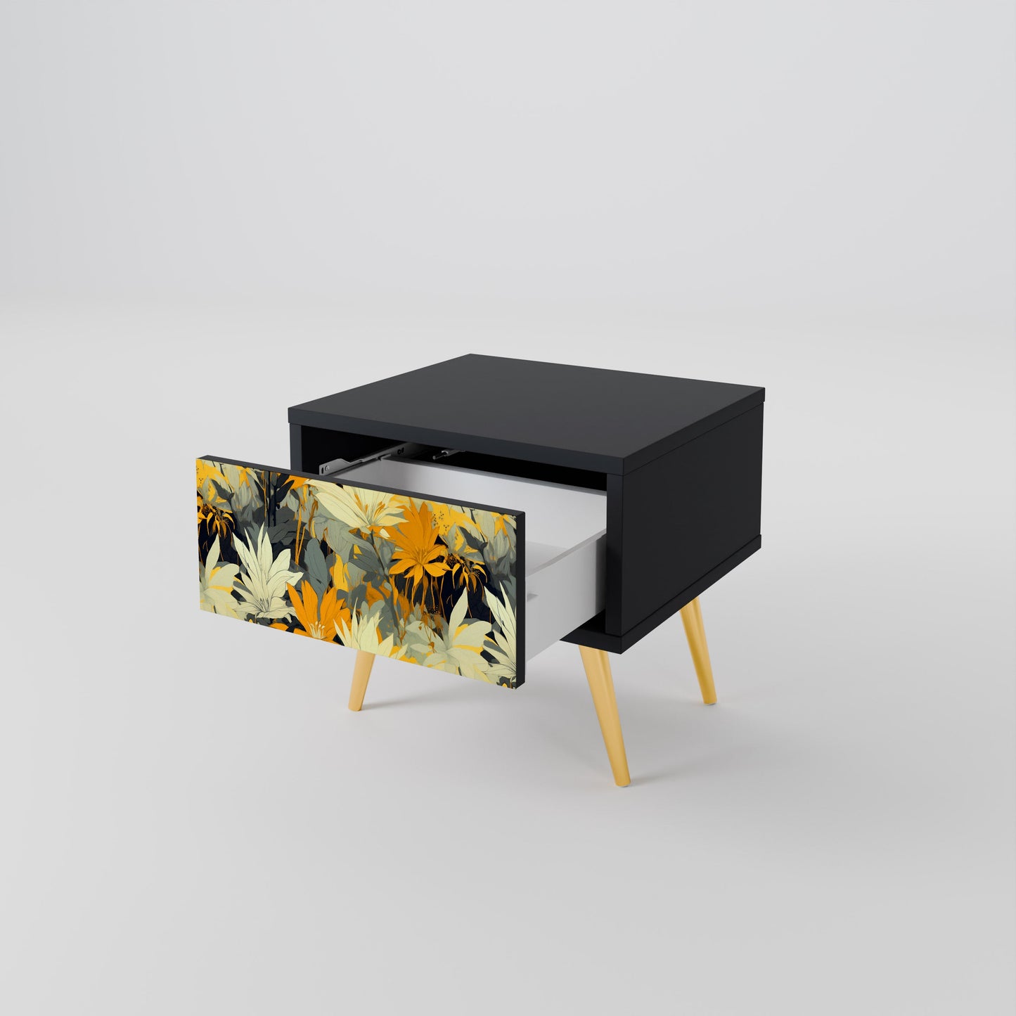 SUNKISSED LILY Nightstand in Black Finish