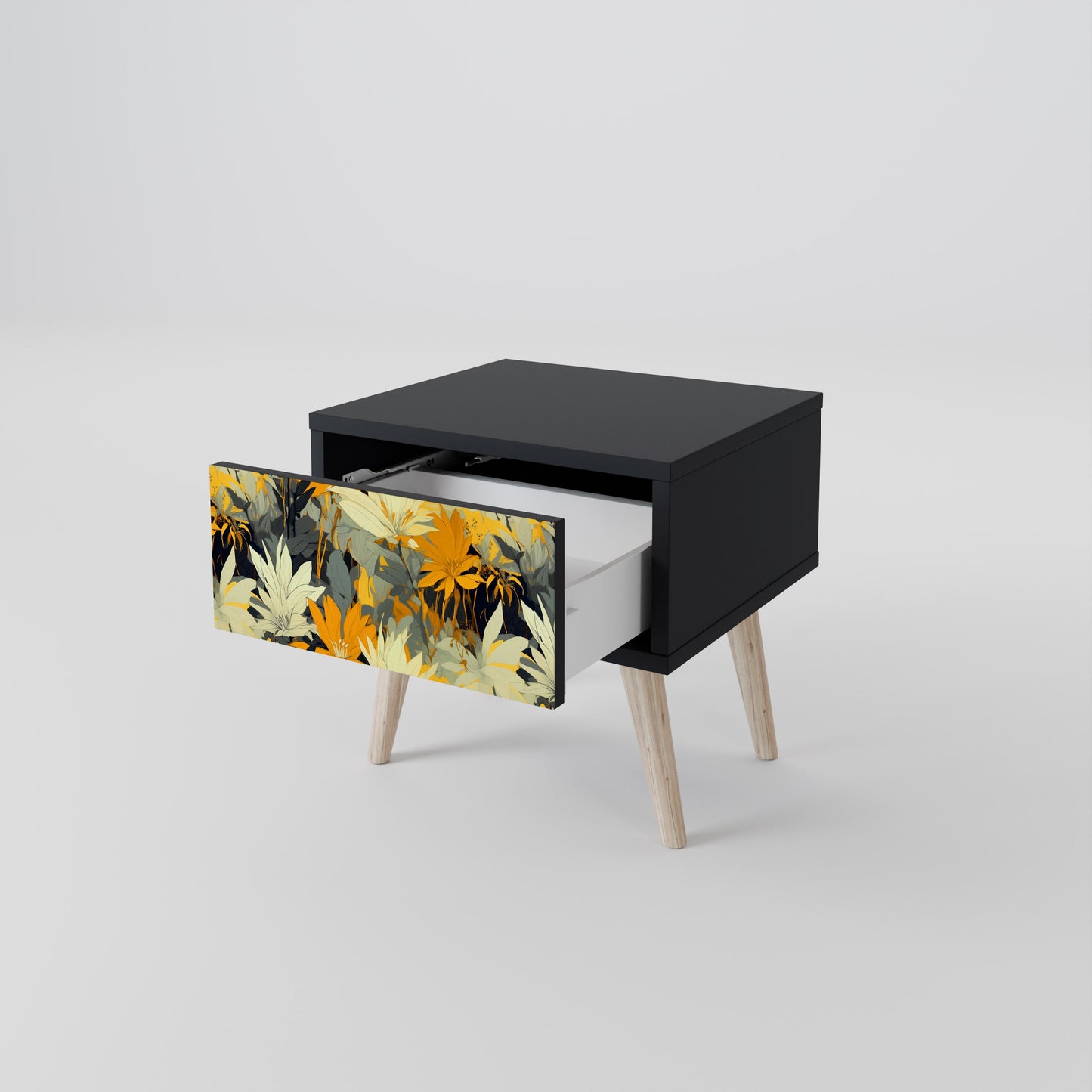 SUNKISSED LILY Nightstand in Black Finish