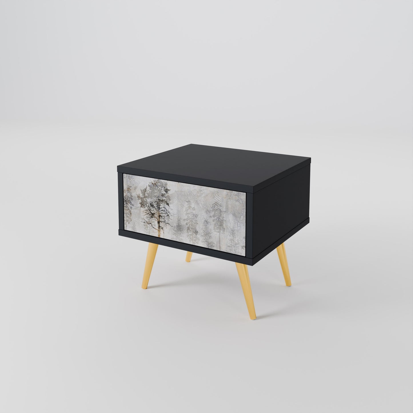 FADE IN THE TREES Nightstand in Black Finish