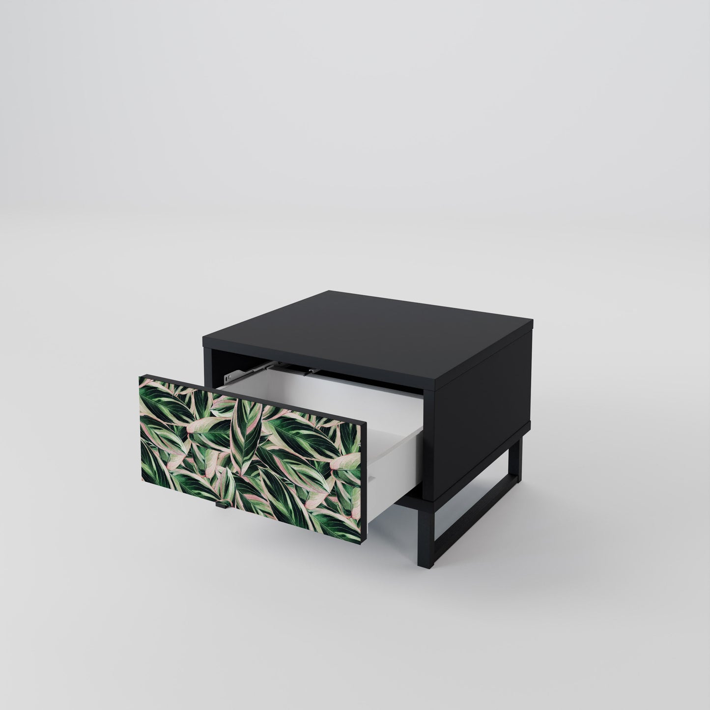 EERIE STROMANTHE Nightstand in Black Finish